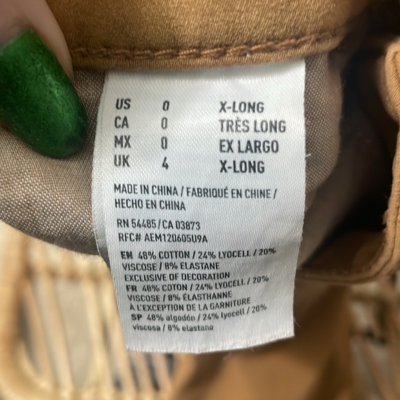 American eagle jeans extra long super stretch size 0 brown medium rise - Picture 5 of 5